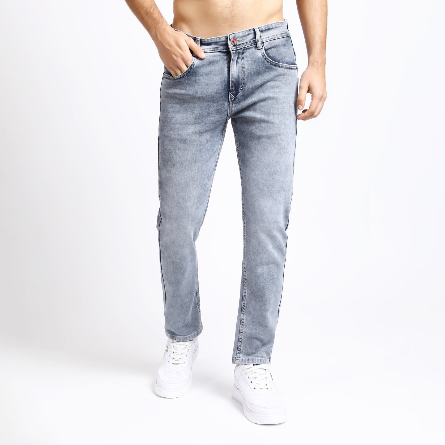 LIGHT GREY ANKLE FIT JEANS TEDDY 4769-2